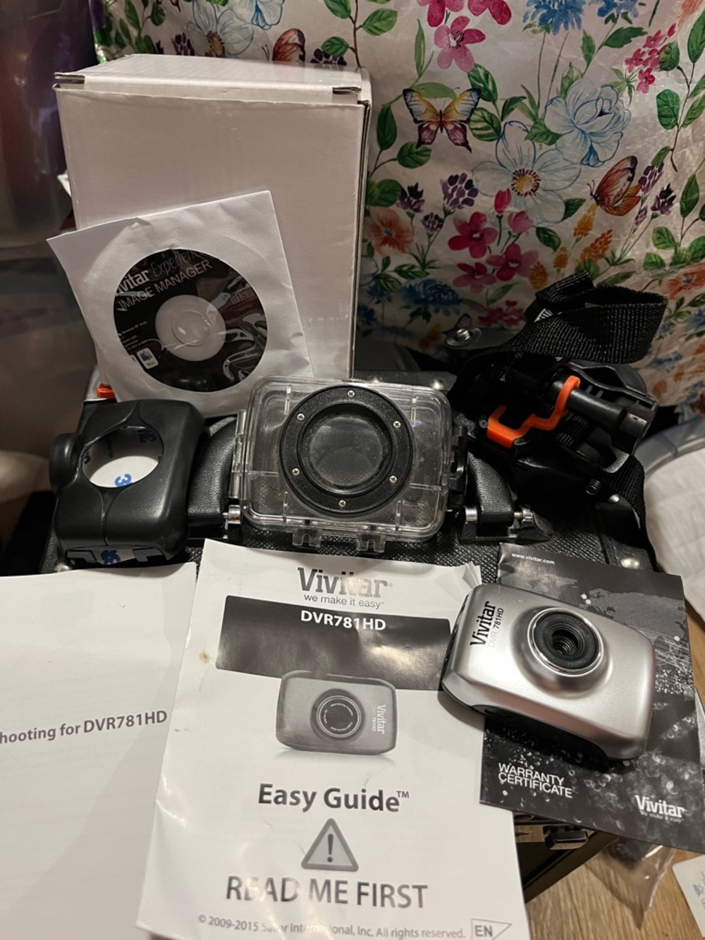 Vivitar DVR781HD Silver Action Video Camera with Waterproof Case and Mounts
